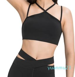 Women's Yoga Bra, Sexy Thin-strap Backless Bra, Push-Up High Elasticity Shaping and Supportive, Workout Tank Top with pad, Suitable for Running, Pilates