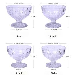 Tumblers 4 Style 200300ml Retro Ice Cream Cup Embossed Sword Pattern Freezing Point Salad Milkshake Dessert Bowl Tableware Drinkware 230413