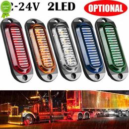 New 2pcs LED Side Marker Clearance Light Orange Lamp Indicator 12V-24V Truck Trailer Caravans Lens Side Lights Replacement Accessories