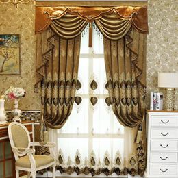 Curtain European Living Room Luxury Atmosphere Embroidered Chenille Fabric French Window Products Do Not Hollow Out The Bedr