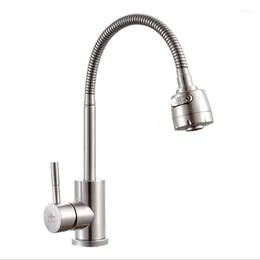 Kitchen Faucets 304 Stainless Steel Wash Vegatable Basin And Cold Water Mix Faucet Universal Rotate Sink Tap 360 ° Bibcock