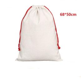 Sublimation Blank Santa Sacks Christmas Burlap Drawstring Santa Bag DIY Personalised Gift Bag Christmas Gift Bags Pocket SN6288