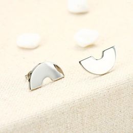 Stud Earrings Pure Titanium For Women Men Nickel Free Big Statement Flat Semicircle Curved Geometric Gift Accesso