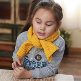 Scarves Wraps Knitted Wool Scarf Autumn and Winter Solid Colour Children and Boys Winter Scarves 231113