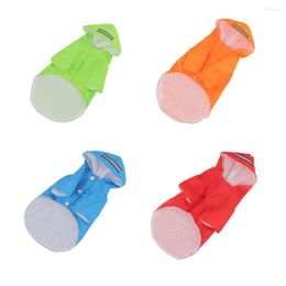 Dog Apparel Breathable Durable Hat Thickened Reflective Brim Rain Jacket Traction Hole Pet Raincoat Adorable For Teddy