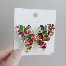 Hair Clips The Alloy Crystal Butterfly Scratching High-end Metal Clip Accessories Tyre Horsetail Original By Hand