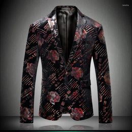 Men's Suits Designer Famouse Brand Top Men Blazers Slim Fit Stylish Rose Smart Casual One Button Mens Suit Jacket M-5XL 6001