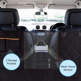 Pet Seat Cover Dog Car Seat Cover Waterproof with Pet Safety Belt Car Rear Back Seat Mat Hammock Cushion Protector R231113