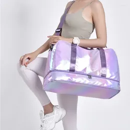 Duffel Bags Travel Handbag Bright Face Sports Fitness Bag Female 2023 Yoga Simple Fashion Crossbody Hand Wholesale