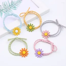 Hair Accessories 5pcs Colourful Scrunchies Girls Cute Flower Cartoon Ties Band Temperament High Elastic Ropes Trendy Headwear