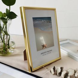 Frames Aluminium Small Po Frame For Wall Hanging With Plexiglass 9X13 13X18cm Metal Picture Pictures Decor 231113
