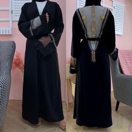 Ethnic Clothing Modest Abaya For Women Dubai Fashion Beaded Cardigan Coat Middle East Turkey Caftan Robe Femme Musulmane Vestidos