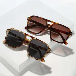 Sunglasses Designer Square Oversized Women For Men Vintage Punk Sun Glasses Trend Big Frame Double Bridge Shades