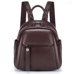 School Bags Soft Genuine Leather Backpack Women Casual Real Cowhide Ladies Shoulder Bag First Layer Cow Backpacks