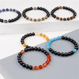 Charm Bracelets 10pcs Natural Stone Lapis Lazuli Tiger Eye Agate Yoga Bracelet String For Women Men Jewellery