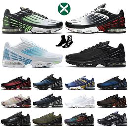 Tuned Plus 3 III Running Shoes for Men Women Tns Trainers Obsidian Wolf Grey Noir Triple Black Graphic Laser Blue White Aquamarine Blue Sneakers 36-46