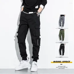 Men's Pants Spring And Autumn Leisure Multi Pocket Workwear Loose Sports Leggings Capris Cargo