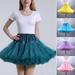 Skirts Women Skirt Solid Colour Puffy Layered Elastic Waist Patchwork Cosplay Short Pleated Tulle Clothing