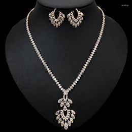 Necklace Earrings Set Luxury Wedding Bridal Jewellery Crystal Dress Accessories For Day Bride Bridesmaid