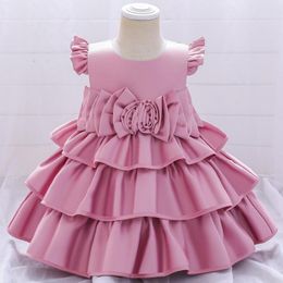 Girl Dresses Baby Girls Flower For Christening Ball Gown Wedding Babies Baptism Kids Clothes Princess Tutu Birthday Party Cake Dress