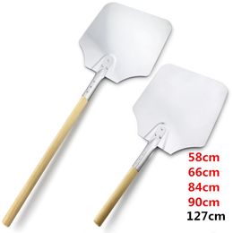 Baking Moulds 58 56 66 cm Aluminum Pizza Peel Shovel with Wooden Handle Cake Shovel Baking Tools Cheese Cutter Peels Lifter Tool Pizza Shovel 230413