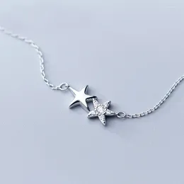 Pendants MloveAcc Women Fashion Ocean Style Starfish Sea Star CZ Necklaces 925 Sterling-Silver-Jewelry