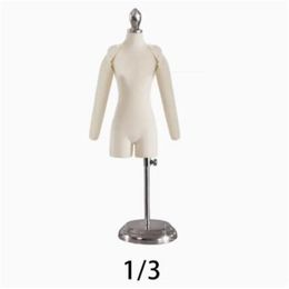 1/3 Plastic Female Dress Art Mannequin head Cloth Body Sewing For Busto Dress For With Cotton Fabric Trouser Legs Jersey Bust Can Pin Display E168