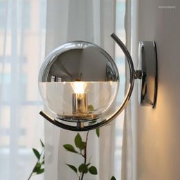 Wall Lamps Bauhaus Nordic Design Space Age Home Decor Hanging Light Retro Plated Silver Glass Ball Lightiing Fixture