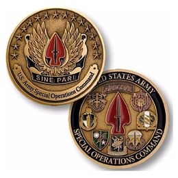 Comando de Operações Especiais do Exército dos EUA Pari Pari Bronze Challenge Coin