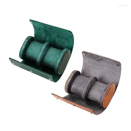 Jewellery Pouches Handmade Leather Watch Rolls Box Travel Roll With Wristwatch Holder Rings Display Cases For Men Adults