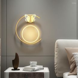 Wall Lamp Nordic Simple Creative Butterfly LED Is Suitable For Hallway Bedroom Bedside Living Room Background Light