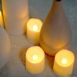 Candles LED Tea Light Candles with Remote Timer Dimmable Flicker Home Christmas Halloween Decor Rechargeable Candles R231113