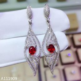 Dangle Earrings KJJEAXCMY Boutique Jewelry 925 Sterling Silver Inlaid Natural Ruby Women's Support Detection Fine