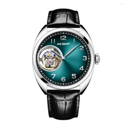 Wristwatches Tourbillon Watch Mechanical Hollow Dial Sapphire Mirror Tough Guy Flying Writwatch Strange Personality Luxury High-end Clock