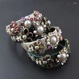 Hair Clips Headwear Fashion Baroque Set Rhinestone Geometric Color Headband Ladies Highlights Prom Accessories Women 850