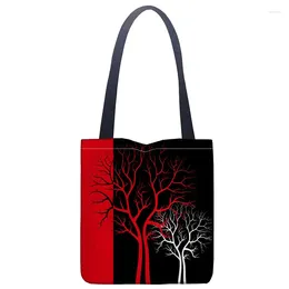 Evening Bags Tree Printed Canvas Tote Bag Convenient Shopping Woman Student Custom Your Image