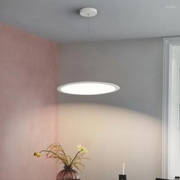 Ceiling Lights White Fashionable Ultra-Thin Circular Restaurant Simple Modern Intelligent European Small Chandelier Black