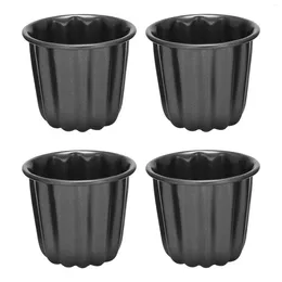 Baking Tools Canele Mold Muffin Cup 4Pcs Non-Stick Cannele Mould Gray-Black