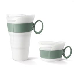 Cups Saucers Silicone Tea Water Coffee Folding Portable Travel Outdoor Sports Mouth Drinkware