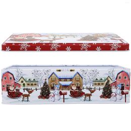 Storage Bottles Christmas Box Cookie Gift Cake Decorations Tinplate Containers Iron Biscuit