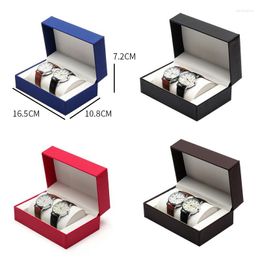Watch Boxes 1/2 Solts Leather Storage Box Anti-fall And Shockproof Portable Bag Case For Men & Women Display Holder Stand