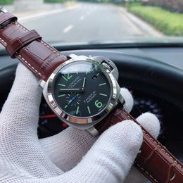 Paneraii 디자이너 Panerai 운동 Paneria Mirror 자동 Sapphire Luminor 크기 시계 바늘 버클 NBKK와 함께 Cowhide 스트랩