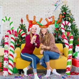 New Inflatable Christmas Canes Classic Lightweight Hanging Decoration Lollipop Balloon Xmas Party Balloons Ornaments Adornment Gift 88cm/35inch FY5855 1113