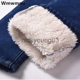 Women's Pants Capris Winter Lamb Fluff Denim Pencil Pants Women Thicken Big Size 34 Jeans High Waist Stretch Jeansy Fleece Lined Warm Slim Vaqueros J231113