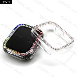 Other Fashion Accessories URVOI Case for Apple Watch protector series 8 7 6SE54321 Transparent plastic half cover shiny bumper for iWatch anti shock fram J230413