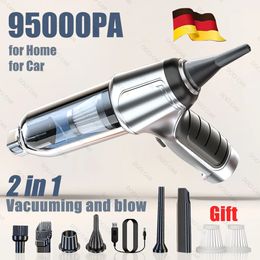 Vacuum Cleaners 95000PA Home Appliance Car Vacuum Cleaner Wireless Handheld Car Vacuum Vacuuming And Blow 2 IN 1 Portable Strong Suction Cleaner 231113