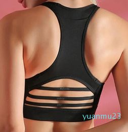 Yoga Outfits Sexy Bra Sports Full Cup Breathable Top Shockproof Cross Back Gym Running Fitness Seamless Vest