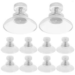 Hooks 10 Pcs Bathroom Suction Cups Heavy Duty Clothes Rack Aquarium PVC Small Holder Clear Plastic Hangers