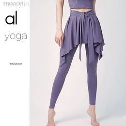 Designer Aloo Long SleeveOrigin Yoga Summer New Short Skirt Fake Two Piece Pants One Piece Skirt Yoga Pants Running Fitness Sports Skirt Pants