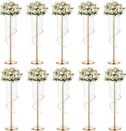 decor 10Pcs Wedding Main Table Centrepiece Flower Stand S-type Crystal Bead Curtain Road Lead Wedding Reception Area Decorative 80
